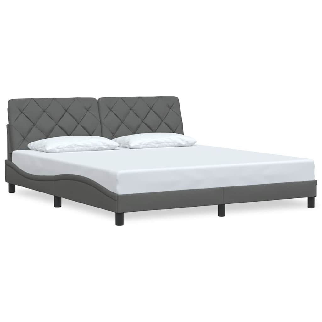 Bettgestell ohne Matratze Dunkelgrau 180x200 cm Stoff