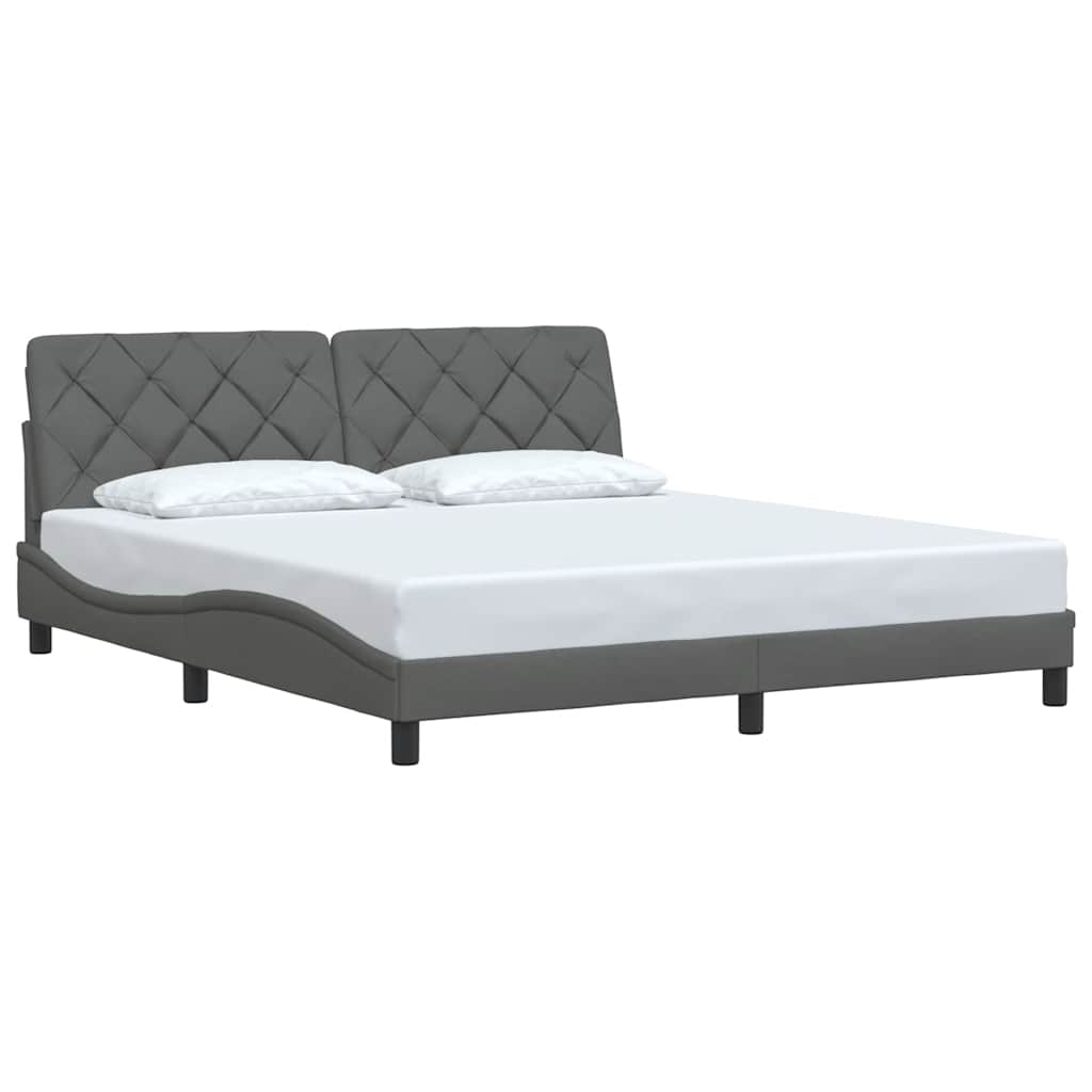 Bettgestell ohne Matratze Dunkelgrau 180x200 cm Stoff
