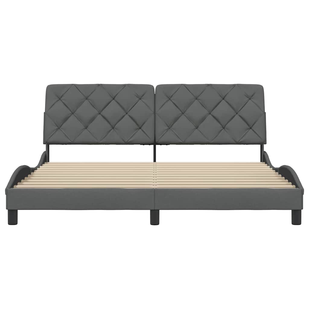 Bettgestell ohne Matratze Dunkelgrau 180x200 cm Stoff
