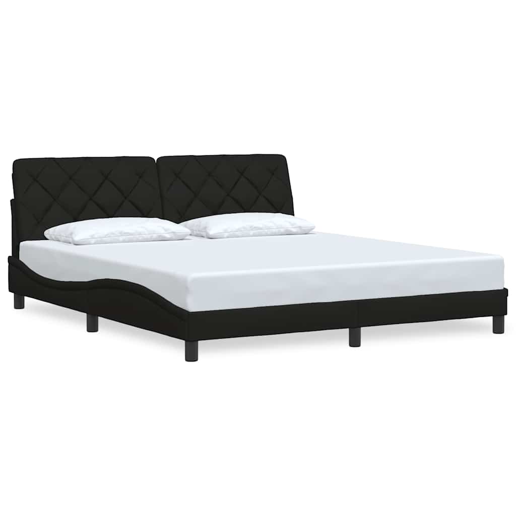 Bettgestell ohne Matratze Schwarz 180x200 cm Stoff