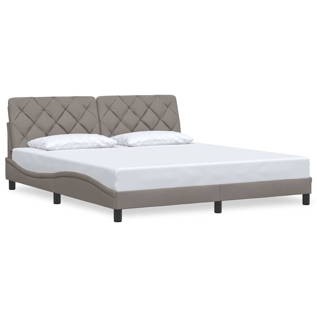 Bettgestell ohne Matratze Taupe 180x200 cm Stoff