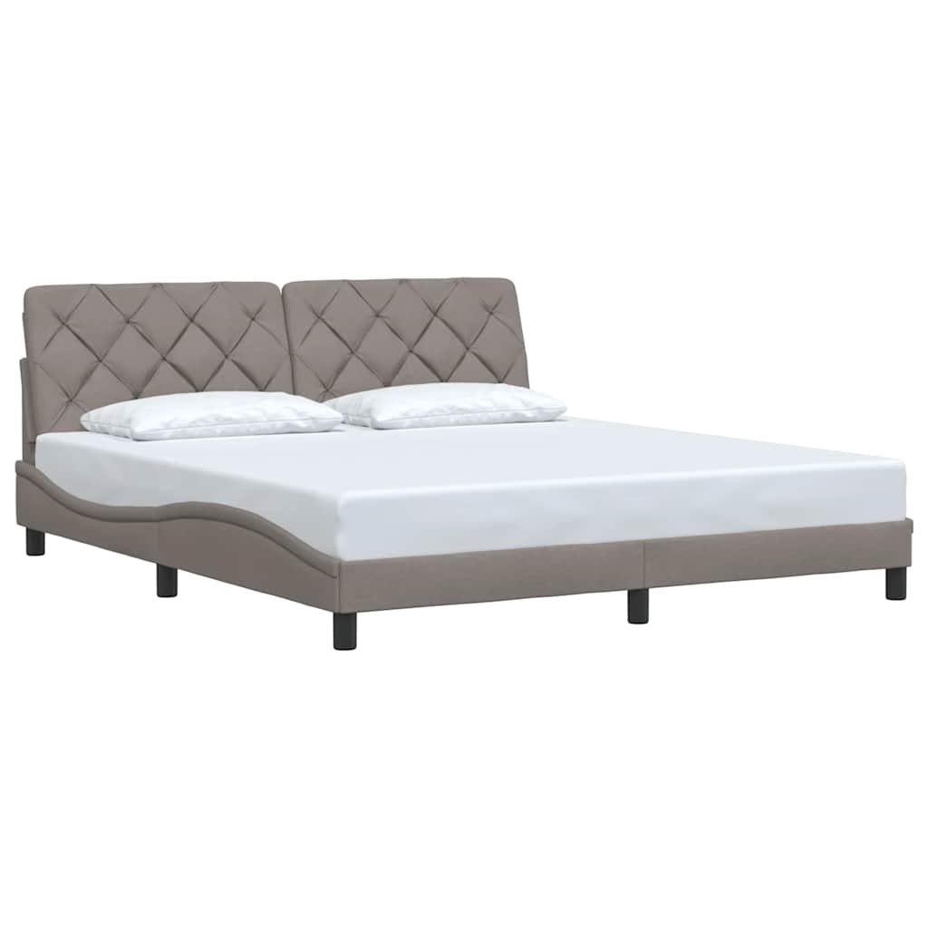 Bettgestell ohne Matratze Taupe 180x200 cm Stoff