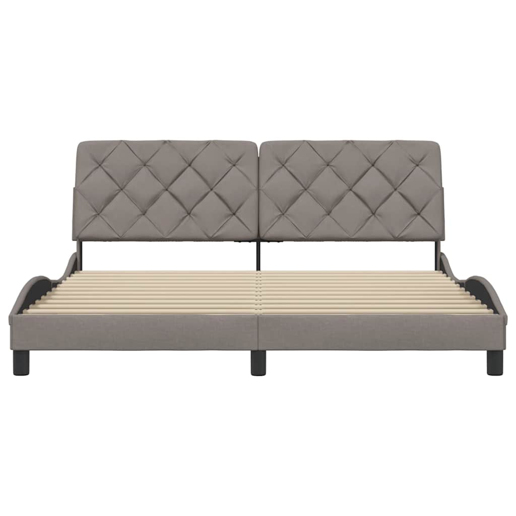 Bettgestell ohne Matratze Taupe 180x200 cm Stoff