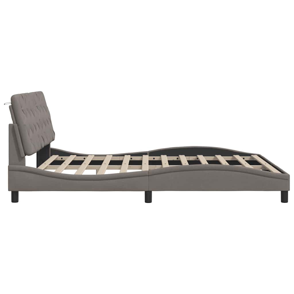 Bettgestell ohne Matratze Taupe 180x200 cm Stoff