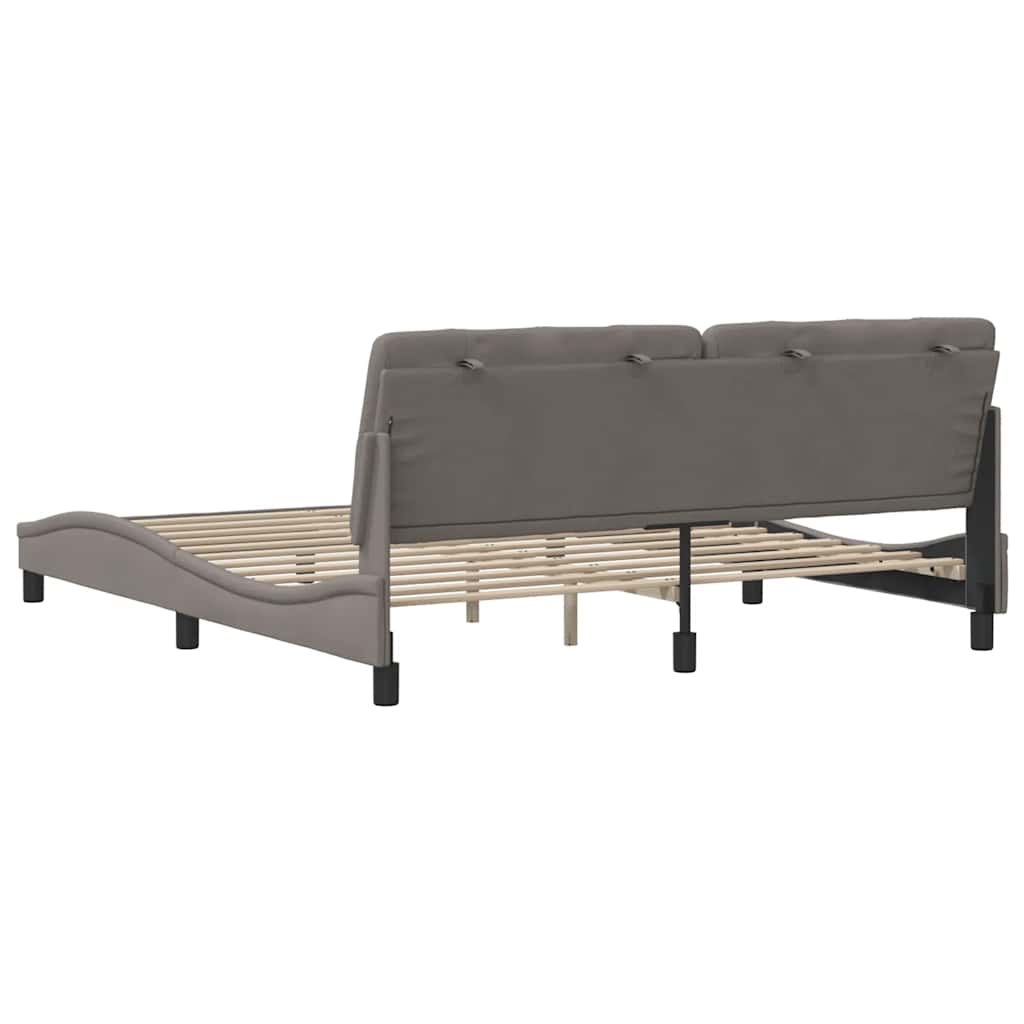 Bettgestell ohne Matratze Taupe 180x200 cm Stoff
