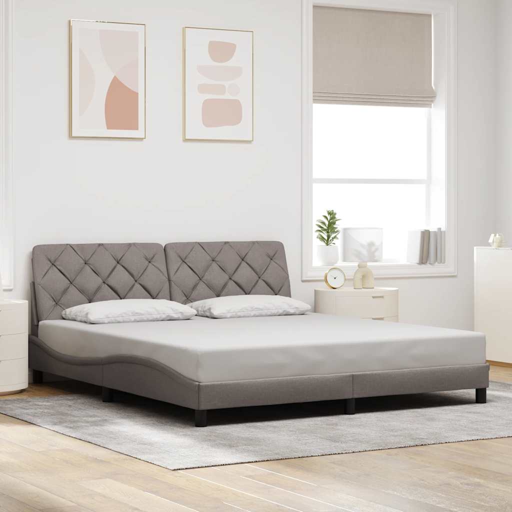 Bettgestell ohne Matratze Taupe 180x200 cm Stoff