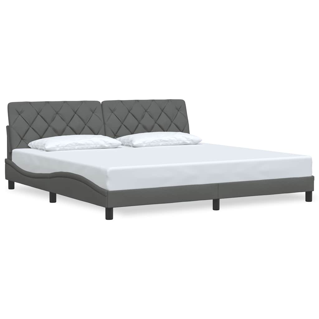 Bettgestell ohne Matratze Dunkelgrau 200x200 cm Stoff