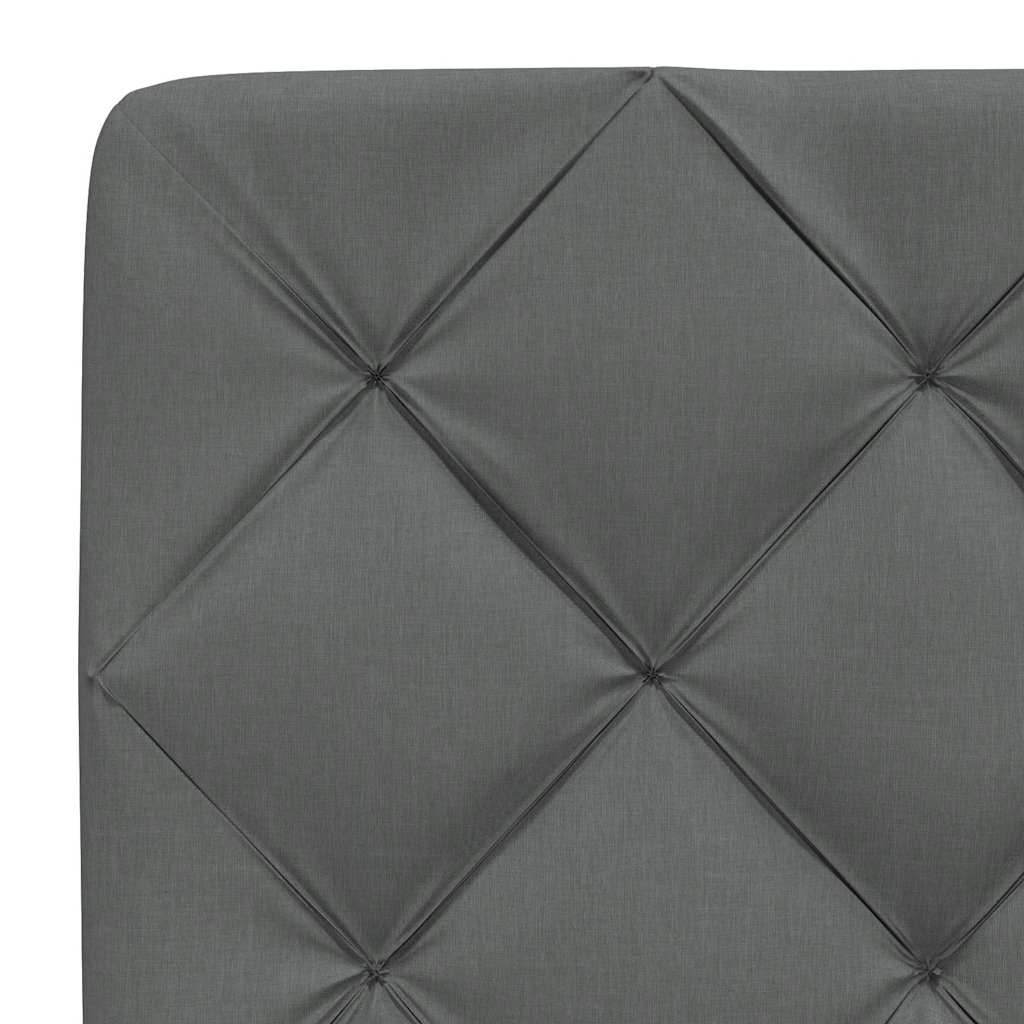 Bettgestell ohne Matratze Dunkelgrau 200x200 cm Stoff