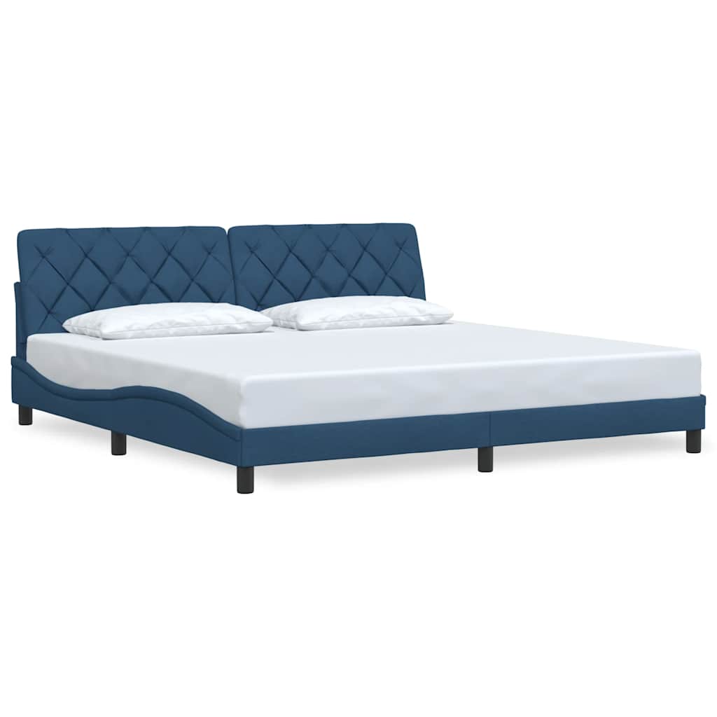 Bettgestell ohne Matratze Blau 200x200 cm Stoff