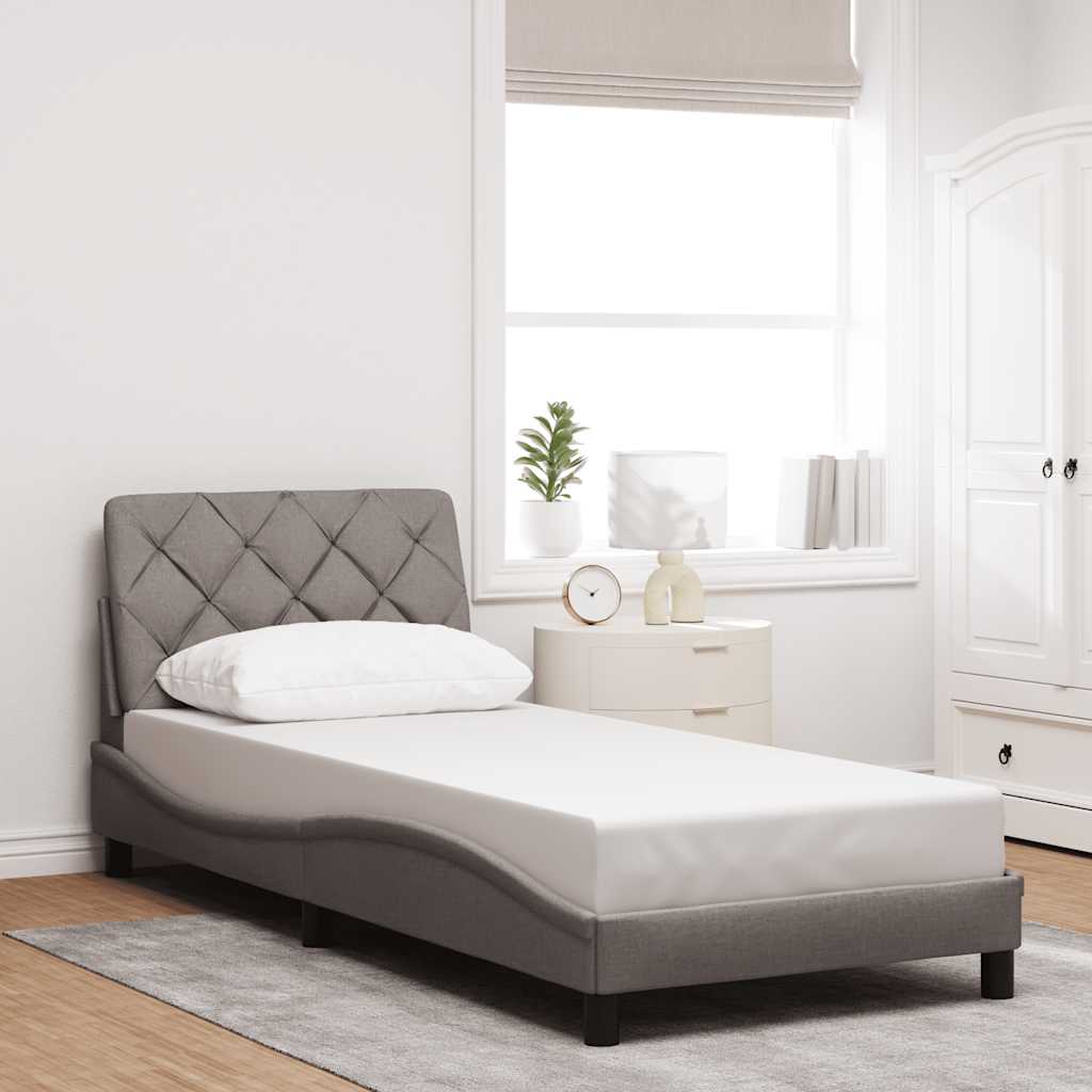Bettgestell mit LED ohne Matratze Taupe 80x200 cm Stoff