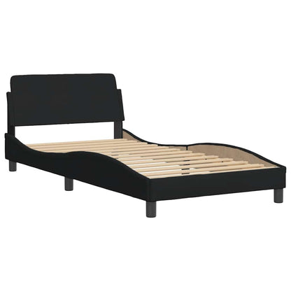 Bettgestell mit LED ohne Matratze Schwarz 100x200 cm Stoff