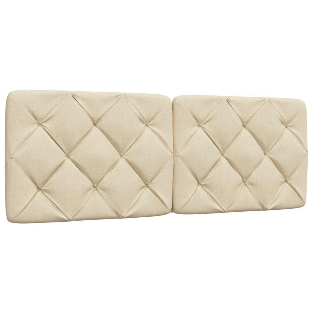 Bettgestell mit LED ohne Matratze Creme 140x200 cm Stoff