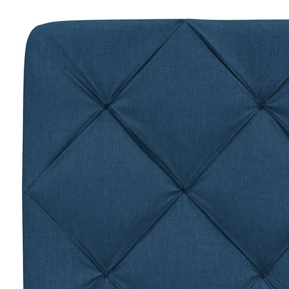 Bettgestell mit LED ohne Matratze Blau 140x200 cm Stoff
