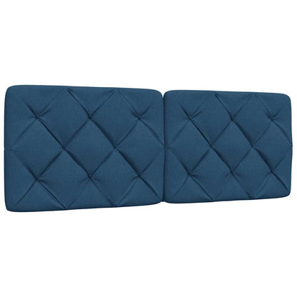 Bettgestell mit LED ohne Matratze Blau 140x200 cm Stoff