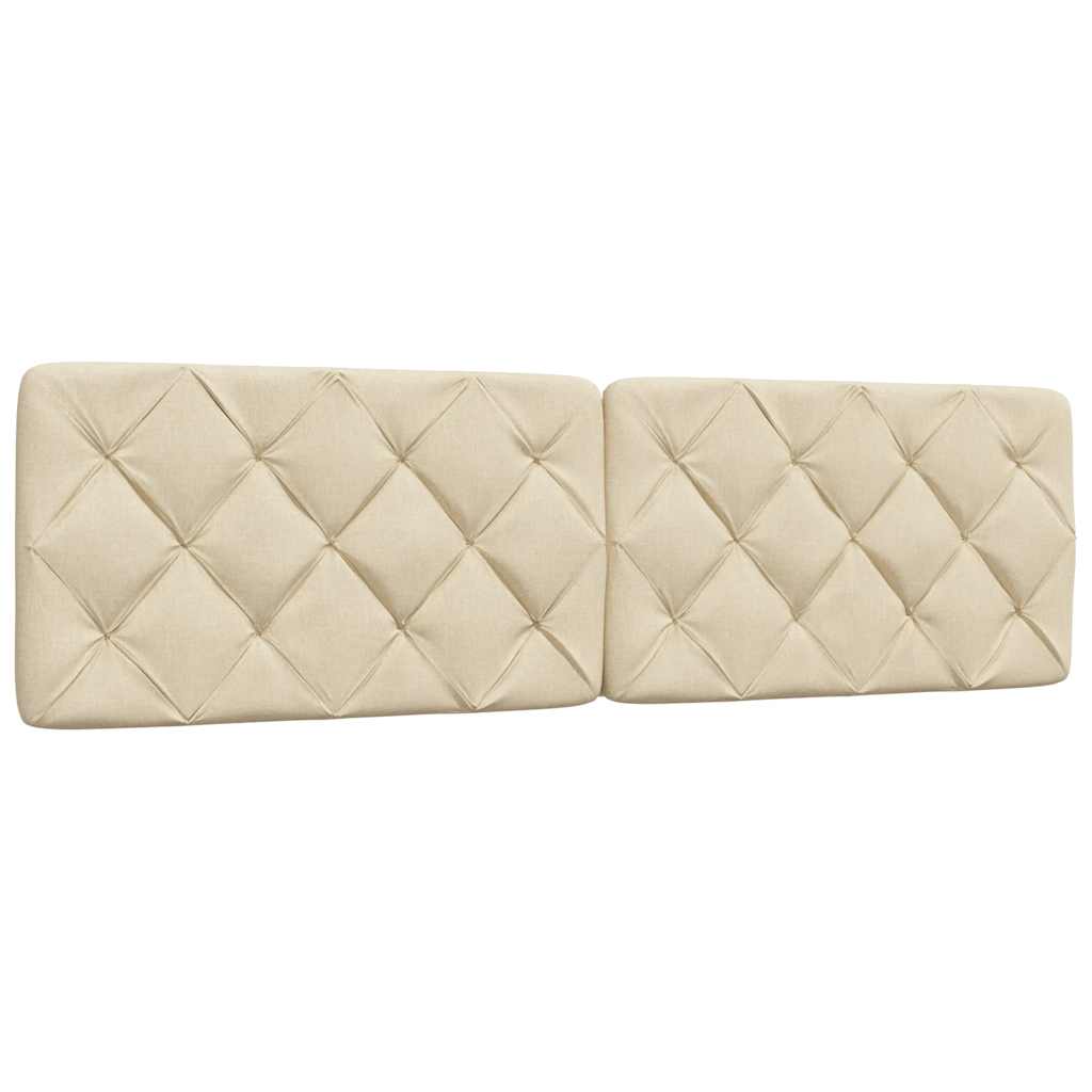 Bettgestell mit LED ohne Matratze Creme 180x200 cm Stoff