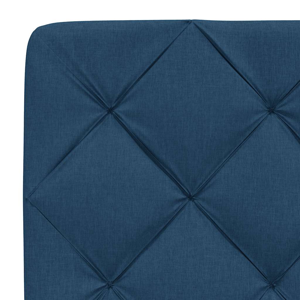 Bettgestell mit LED ohne Matratze Blau 200x200 cm Stoff