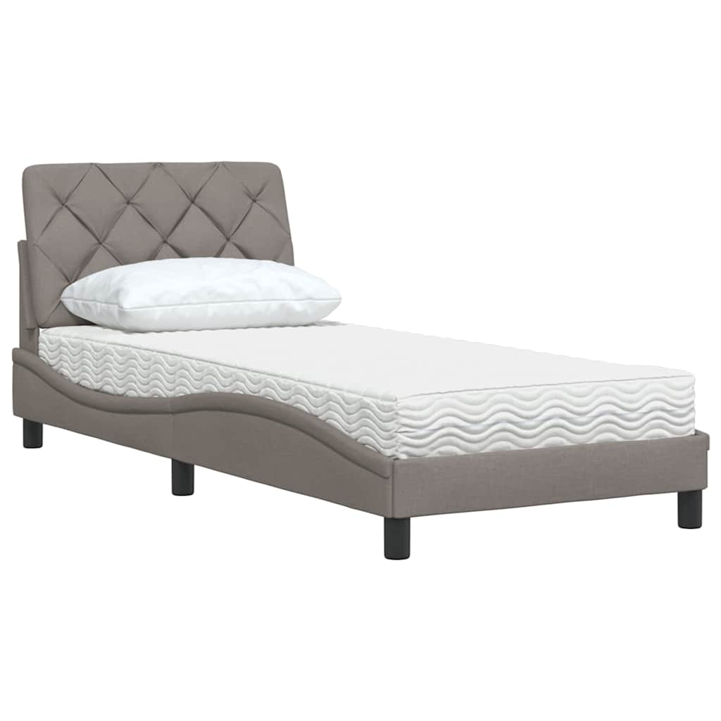 Bett mit Matratze Taupe 80x200 cm Stoff