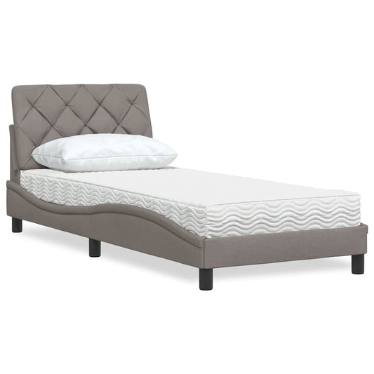 Bett mit Matratze Taupe 80x200 cm Stoff
