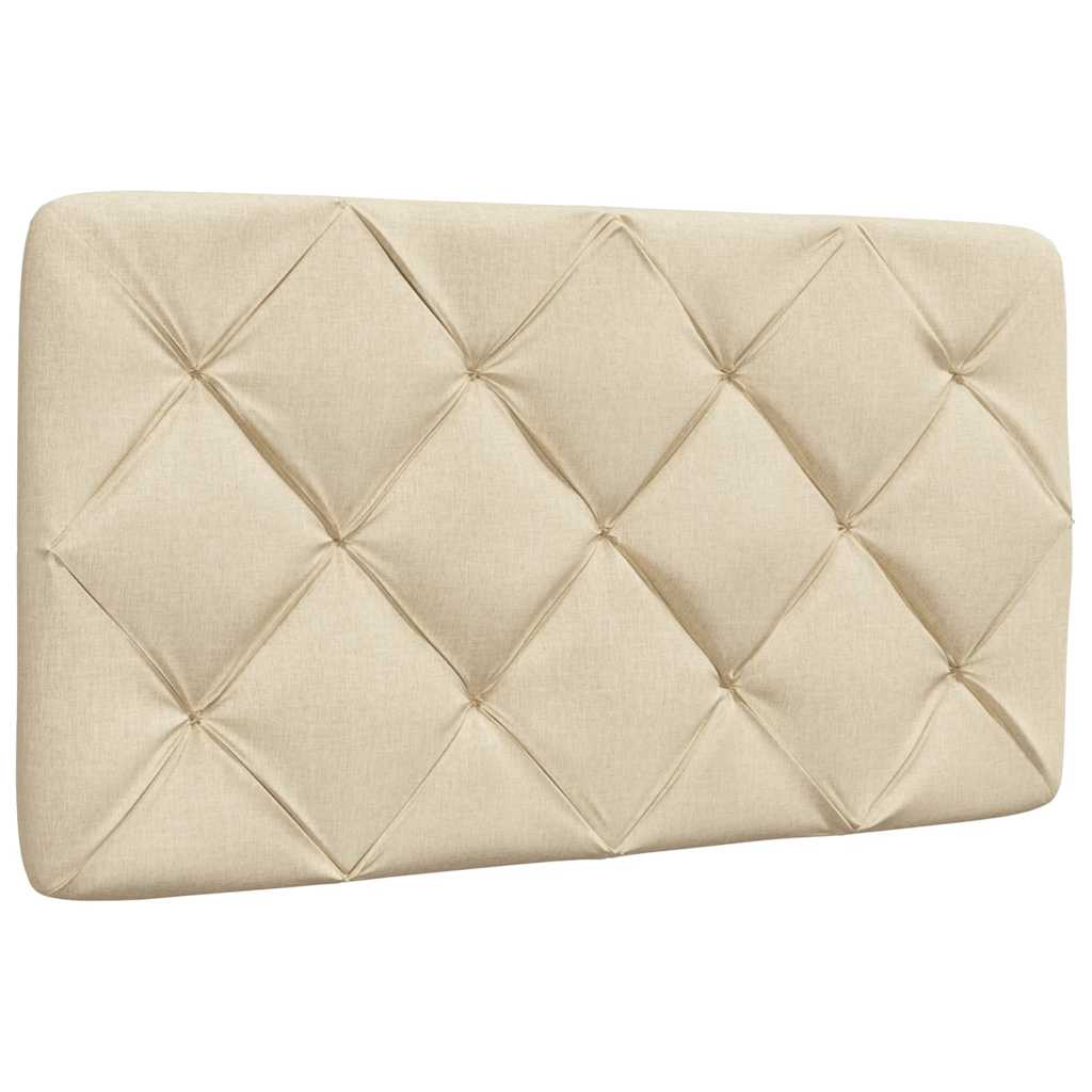 Bed with mattress cream 90x190 cm fabric