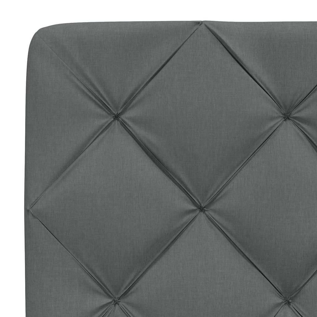 Bett mit Matratze Dunkelgrau 90x200 cm Stoff