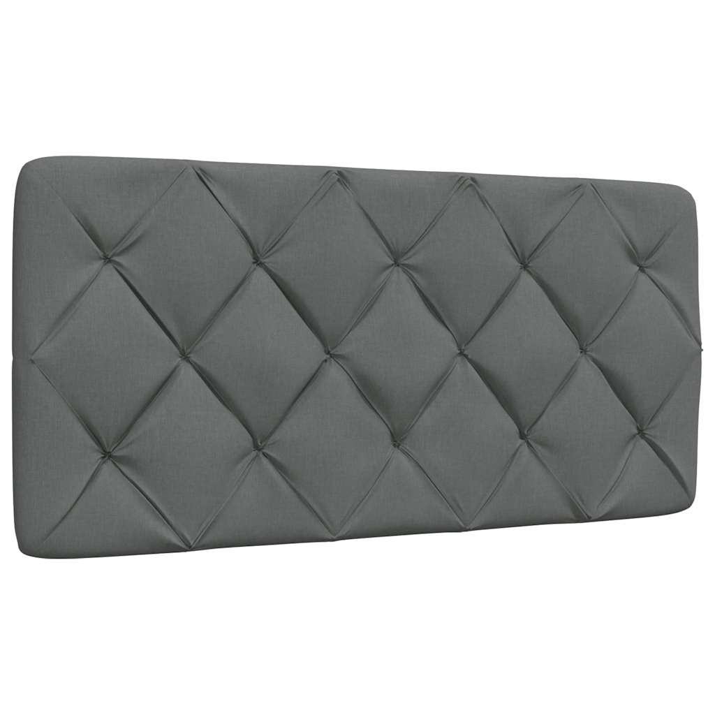 Bed with mattress dark grey 100x200 cm fabric