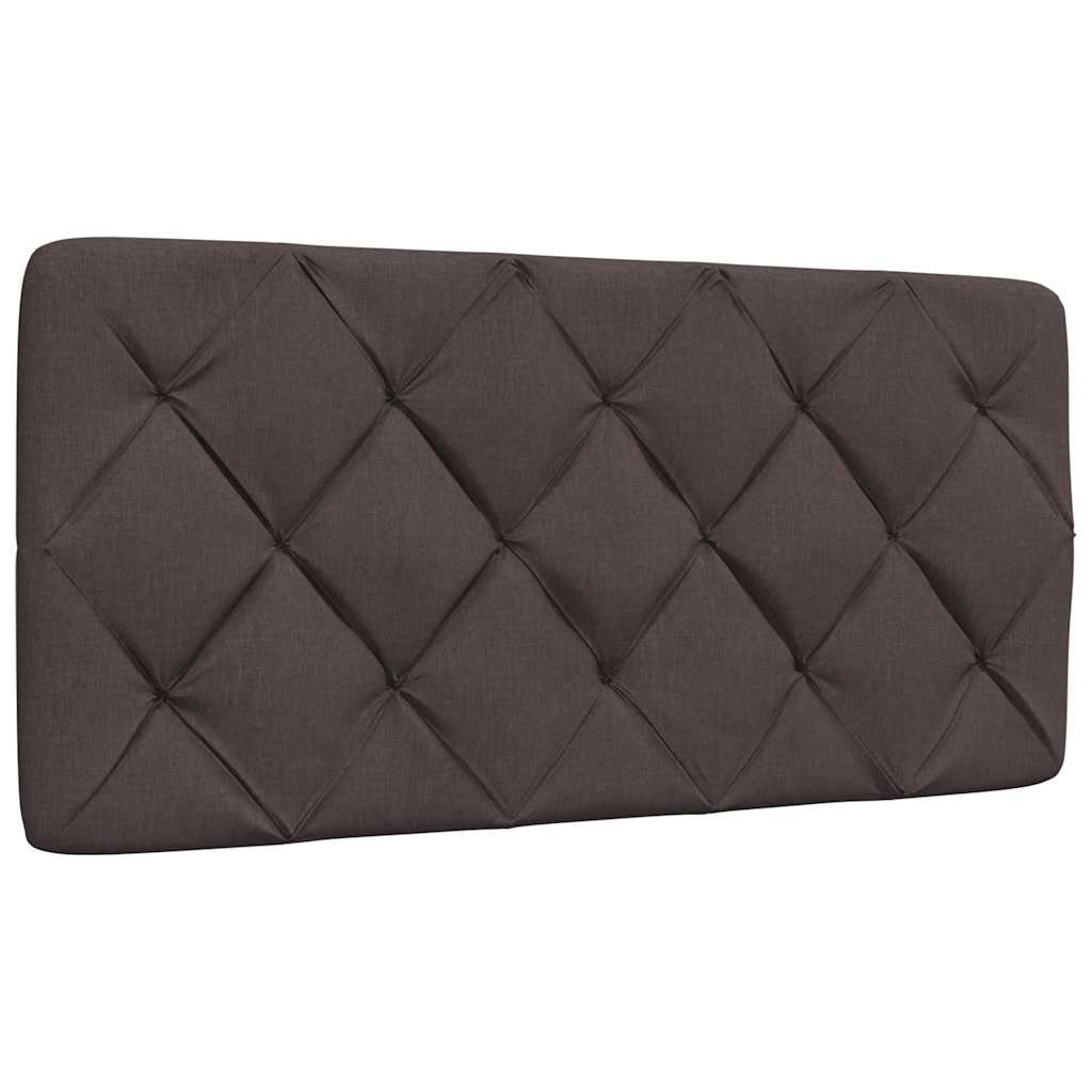 Bed with mattress dark brown 100x200 cm fabric