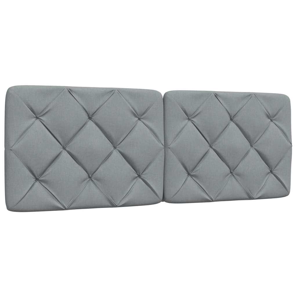 Bett mit Matratze Hellgrau 140x190 cm Stoff