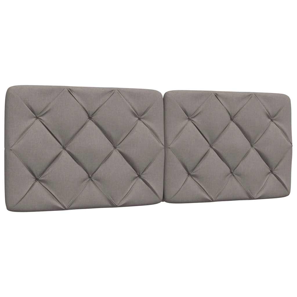 Bett mit Matratze Taupe 140x190 cm Stoff
