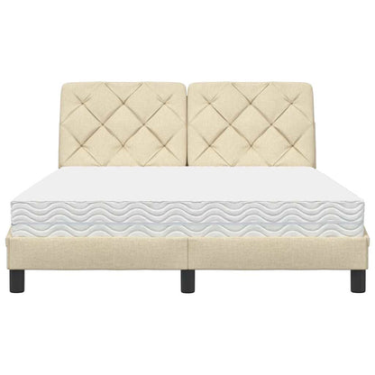 Bett mit Matratze Creme 140x200 cm Stoff