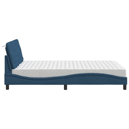 Bett mit Matratze Blau 140x200 cm Stoff