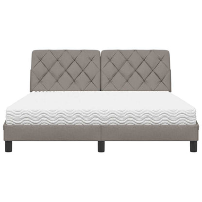Bett mit Matratze Taupe 160x200 cm Stoff