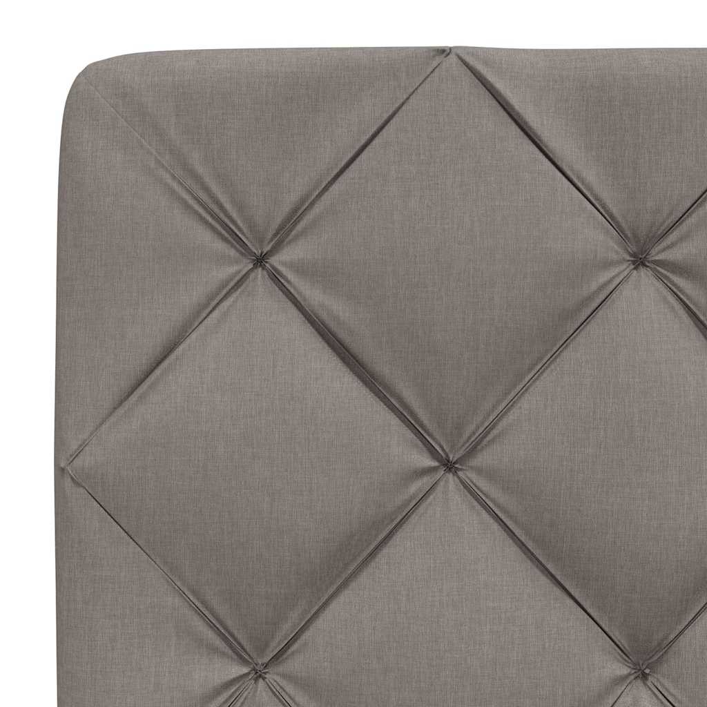 Bett mit Matratze Taupe 200x200 cm Stoff