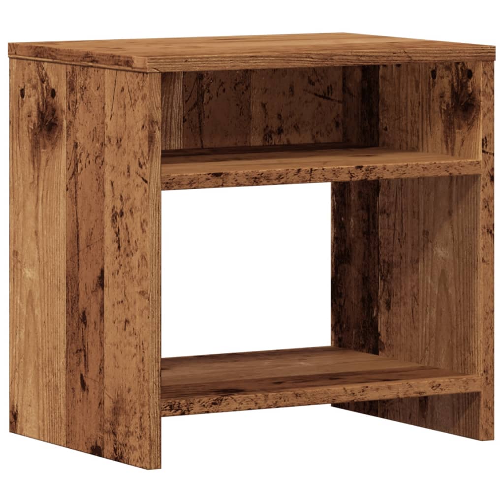 Table de chevet aspect bois de récupération 40x30x40 cm en bois