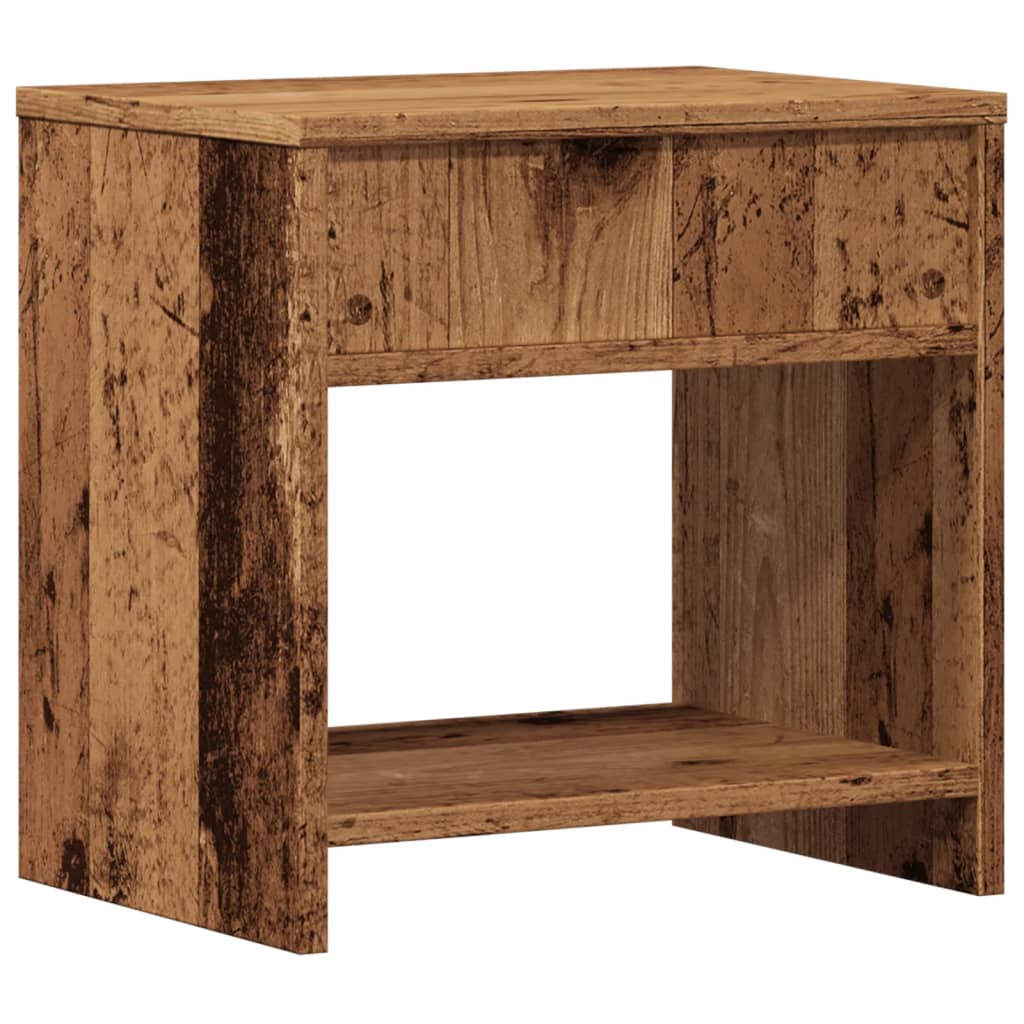 Table de chevet aspect bois de récupération 40x30x40 cm en bois