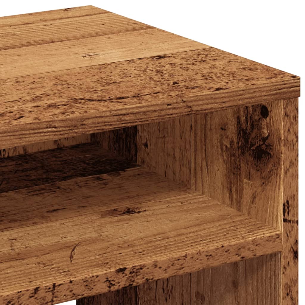 Table de chevet aspect bois de récupération 40x30x40 cm en bois