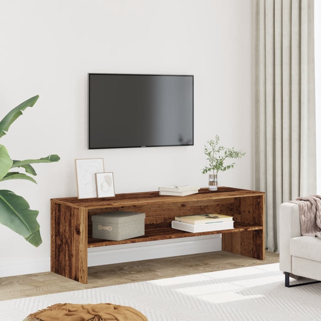 Meuble TV aspect bois de récupération 120x40x40 cm en bois