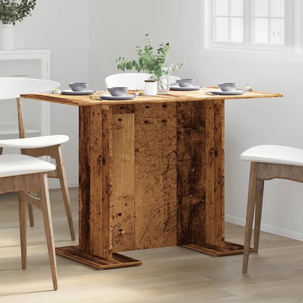 Table à manger aspect bois de récupération 110x60x75 cm en bois