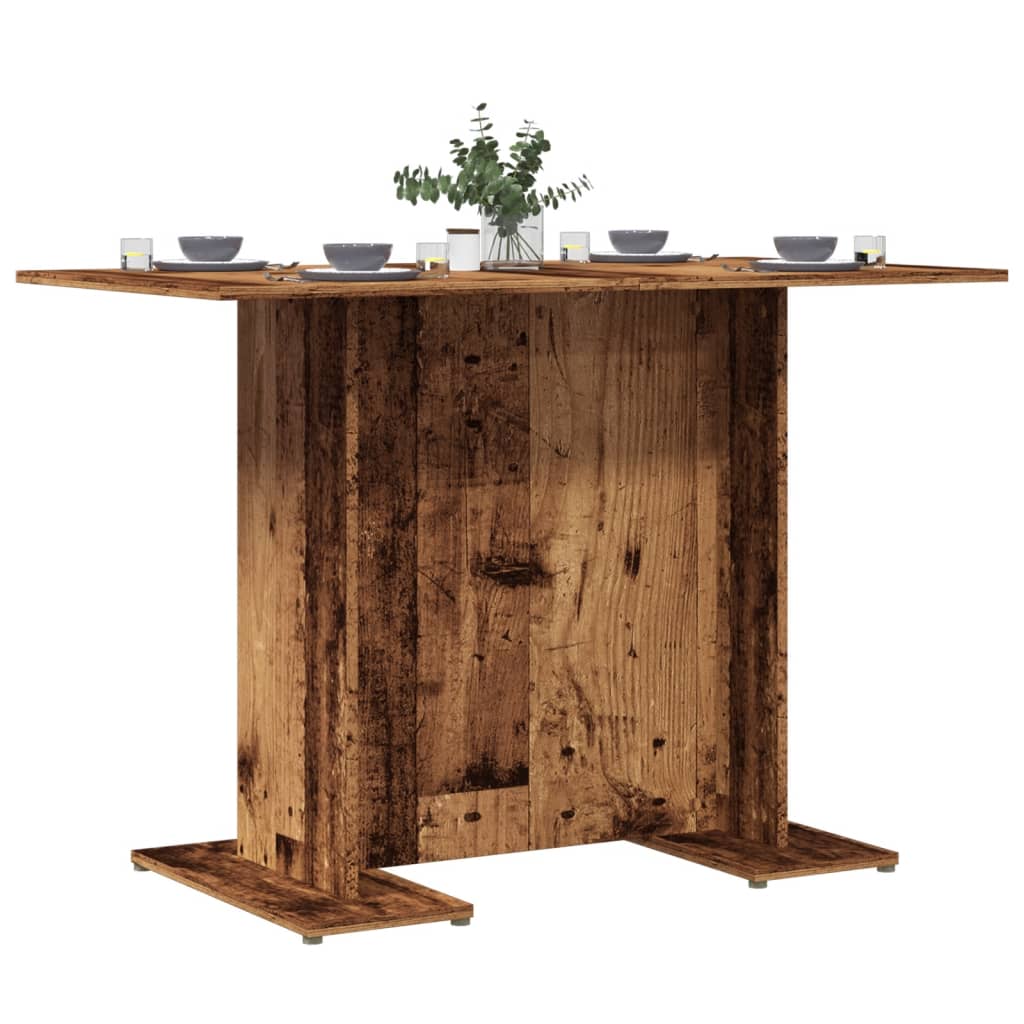 Table à manger aspect bois de récupération 110x60x75 cm en bois