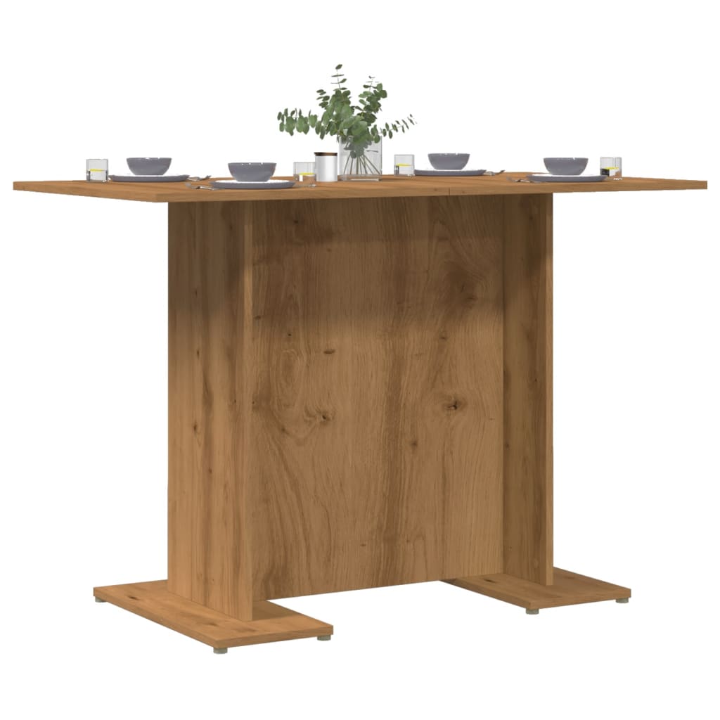 Table à manger artisanale en chêne 110x60x75 cm matériau bois