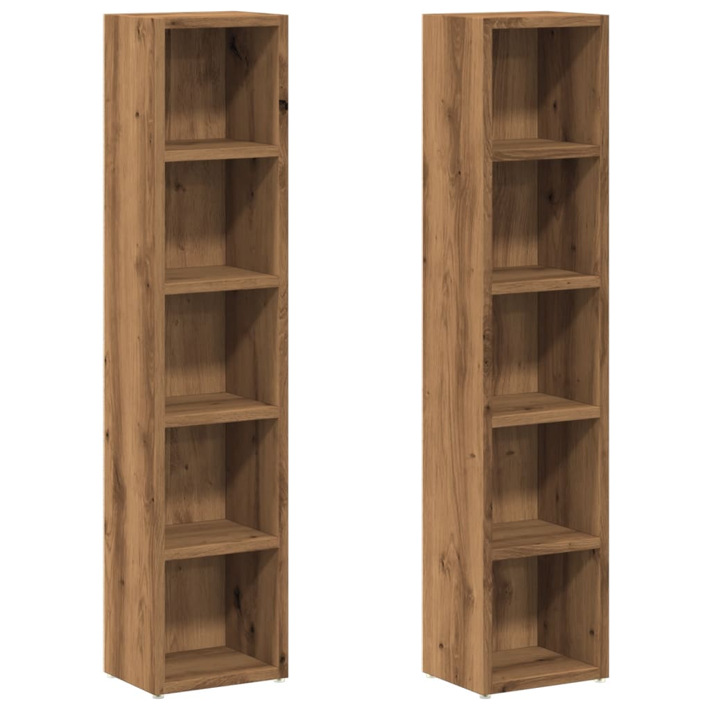 Étagères CD 2 pcs. Chêne artisanal 21x16x93,5 cm matériau bois
