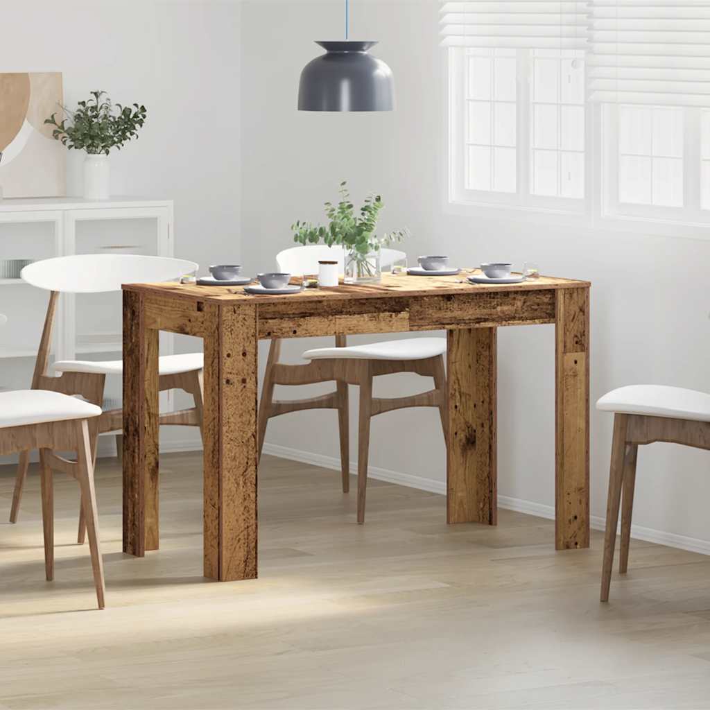 Table à manger aspect bois de récupération 120x60x76 cm en bois