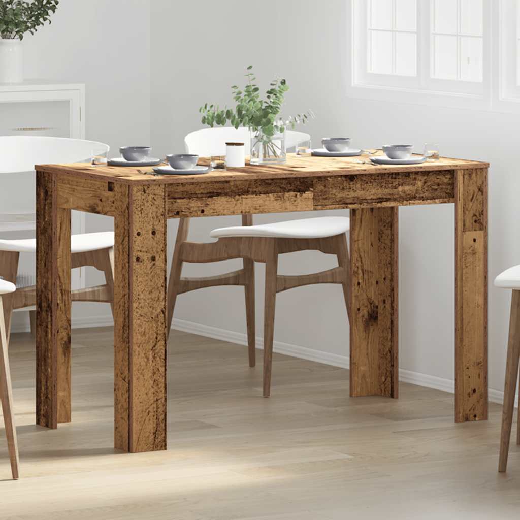 Table à manger aspect bois de récupération 120x60x76 cm en bois