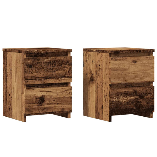 Bedside tables 2 pcs. Old wood look 30×30×40 cm wood material