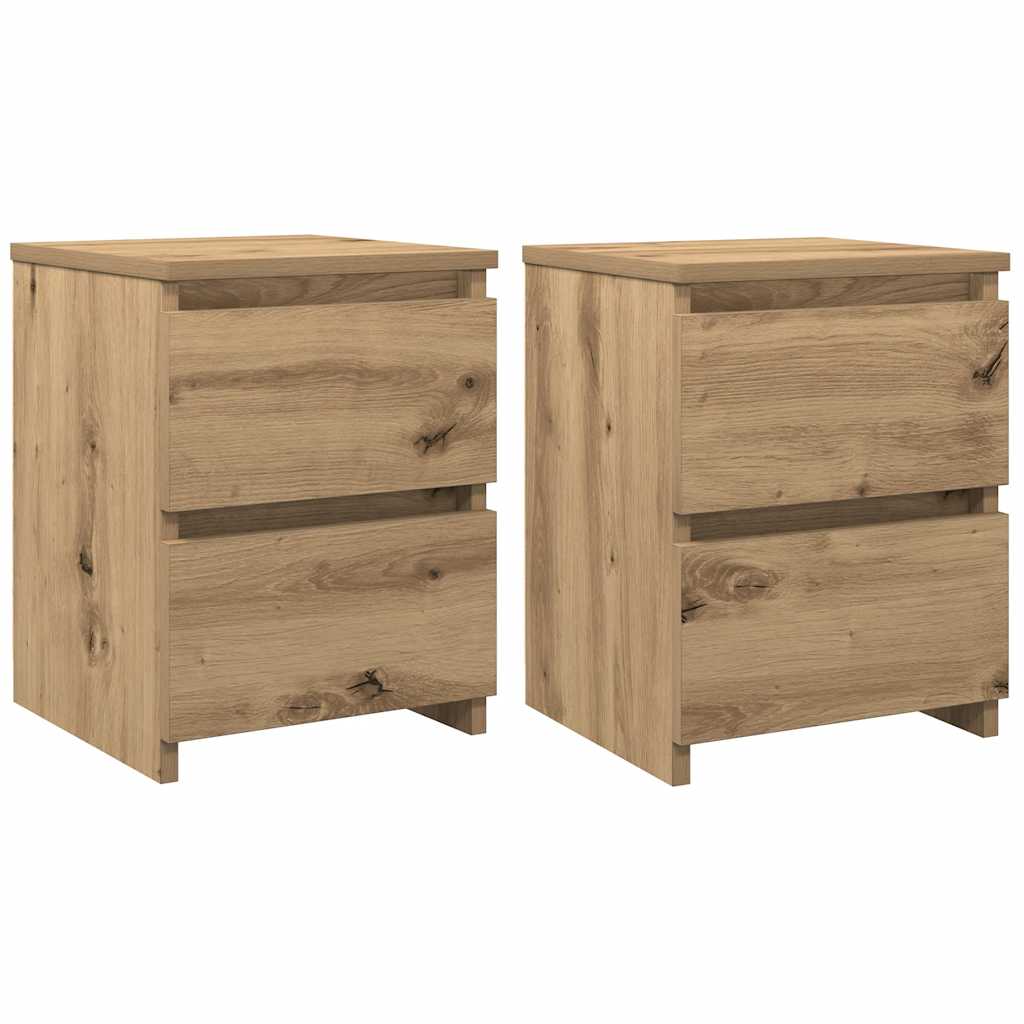 Bedside tables 2 pcs. Artisan oak 30x30x40 cm wood material