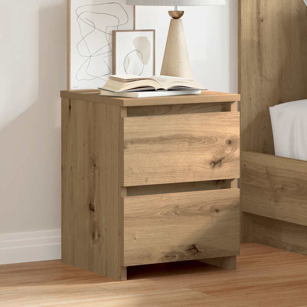 Bedside tables 2 pcs. Artisan oak 30x30x40 cm wood material