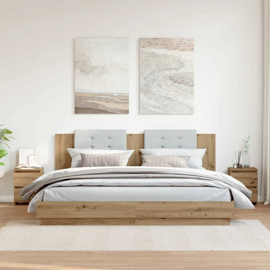 Bedside tables 2 pcs. Artisan oak 30x30x40 cm wood material