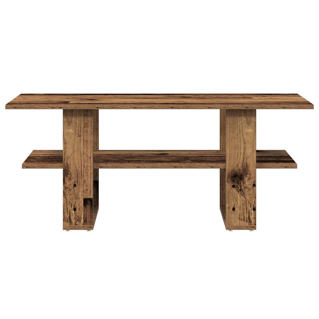 Table basse aspect bois de récupération 102x55x42 cm en bois