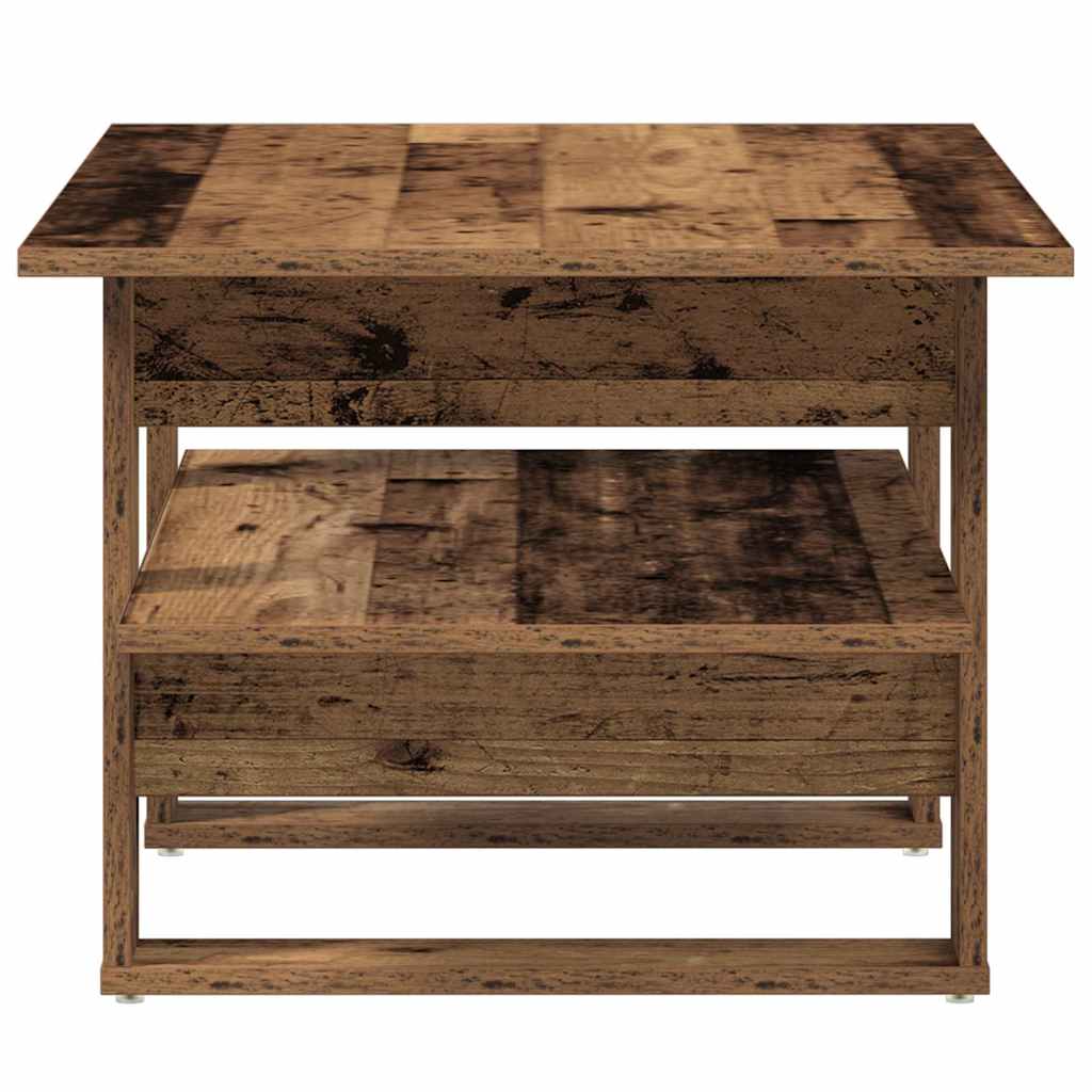 Table basse aspect bois de récupération 102x55x42 cm en bois