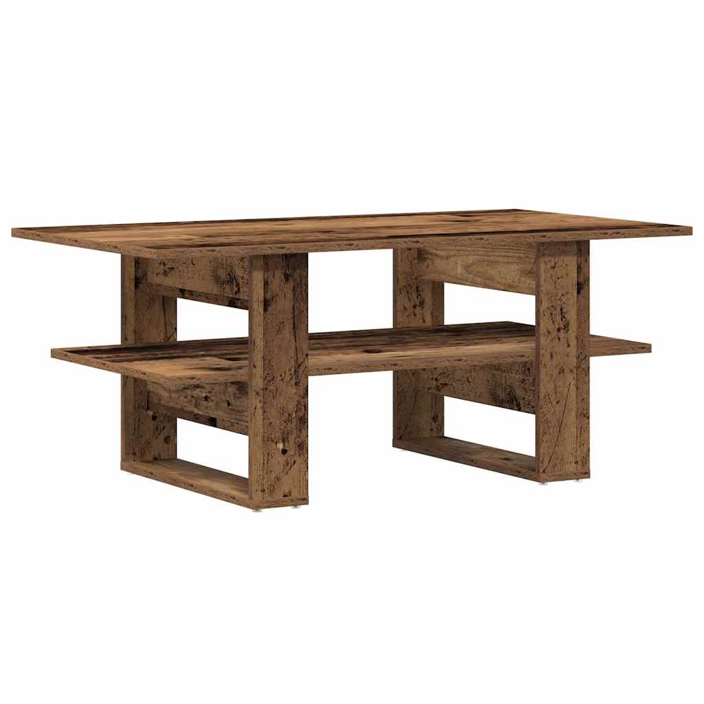 Table basse aspect bois de récupération 102x55x42 cm en bois