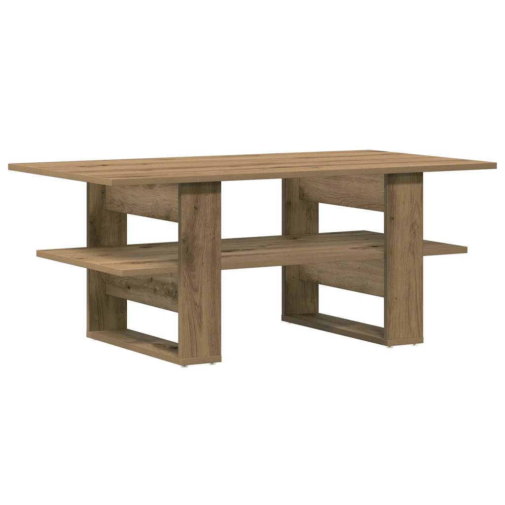 Table basse artisanale en chêne 102x55x42 cm matériau bois